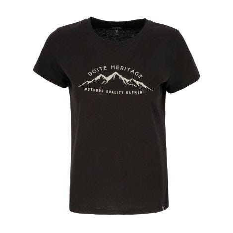 Polera Manga Corta Mountain Logo Women Black Doite