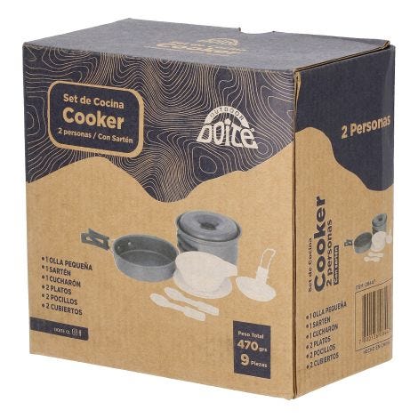 Set De Cocina Cooker 2 Personas Con Sartén Doite